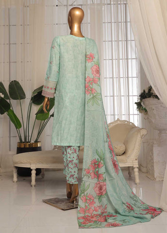SM-EKS-021 A-S- 3 Piece Printed Embroidered Stitched Suit