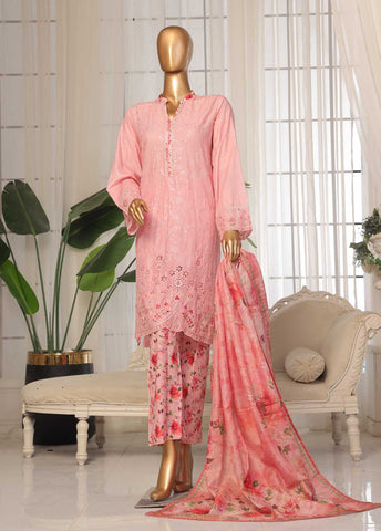 SM-EKS-022 B-S- 3 Piece Printed Embroidered Stitched Suit