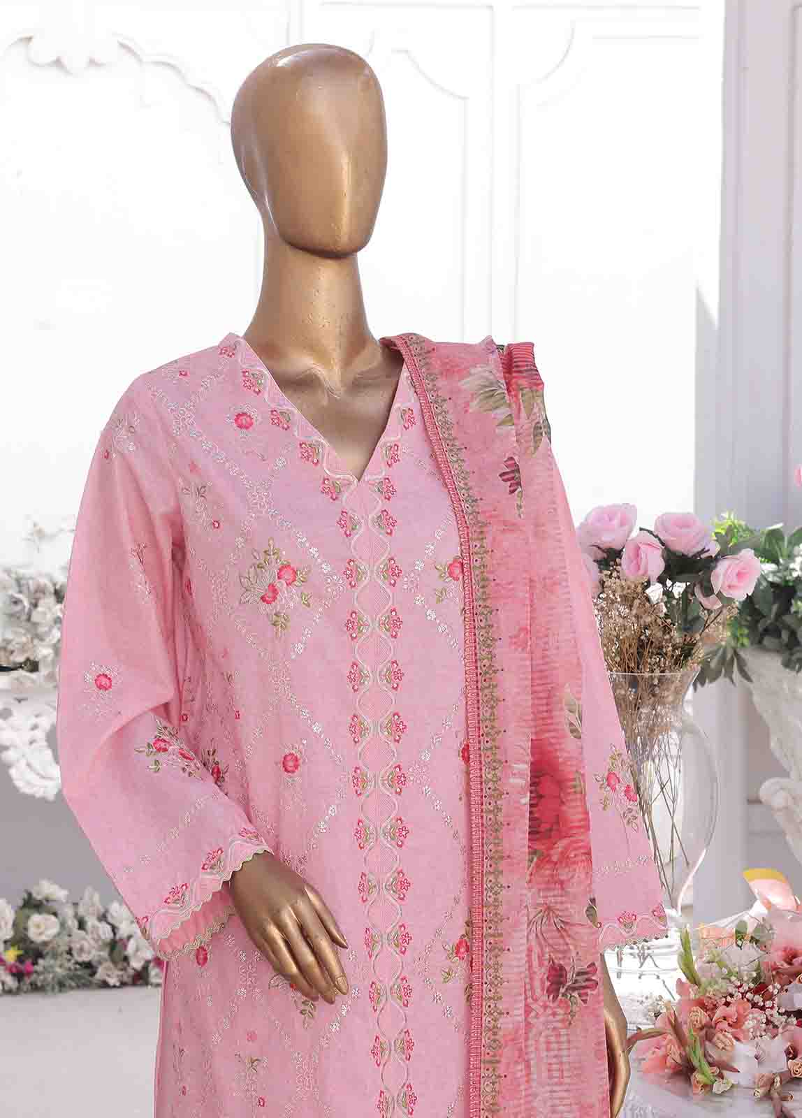 Bin Saeed Fabric - SM-EKS-022 B-B- 3 Piece Printed Embroidered Stitched Suit