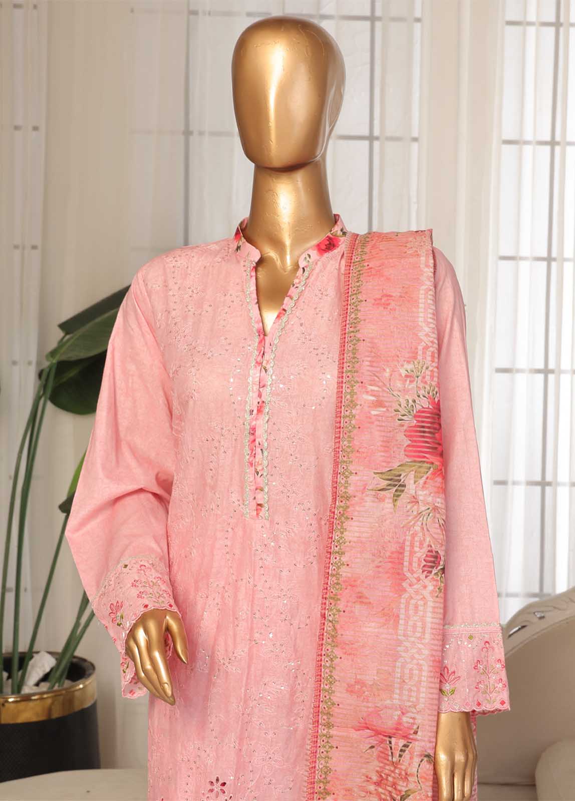 Bin Saeed Fabric - SM-EKS-022 B-S- 3 Piece Printed Embroidered Stitched Suit