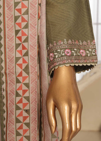 SM-EKS-024 A-S- 3 Piece Printed Embroidered Stitched Suit