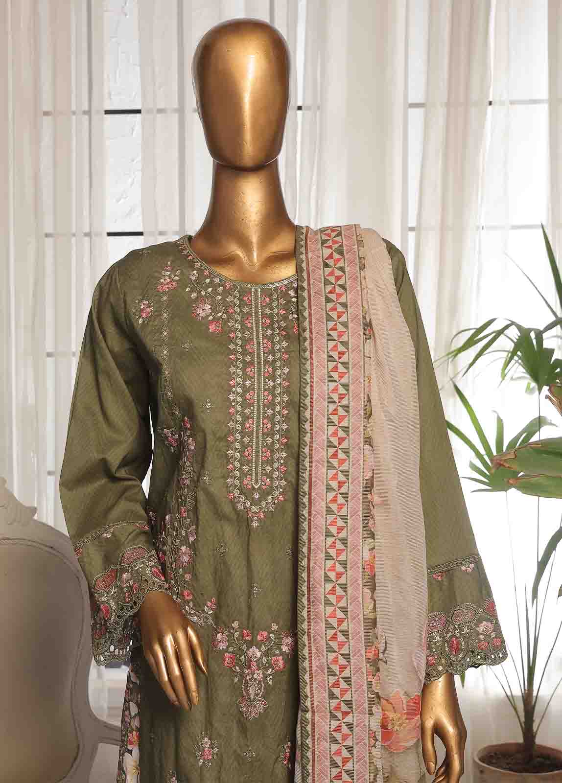 Bin Saeed Fabric - SM-EKS-024 A-B- 3 Piece Printed Embroidered Stitched Suit