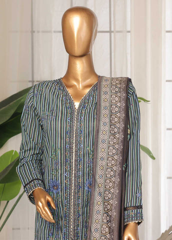 SM-EKS-04 A-S- 3 Piece Printed Embroidered Stitched Suit