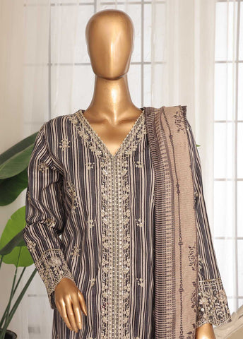 SM-EKS-06 B-S- 3 Piece Printed Embroidered Stitched Suit