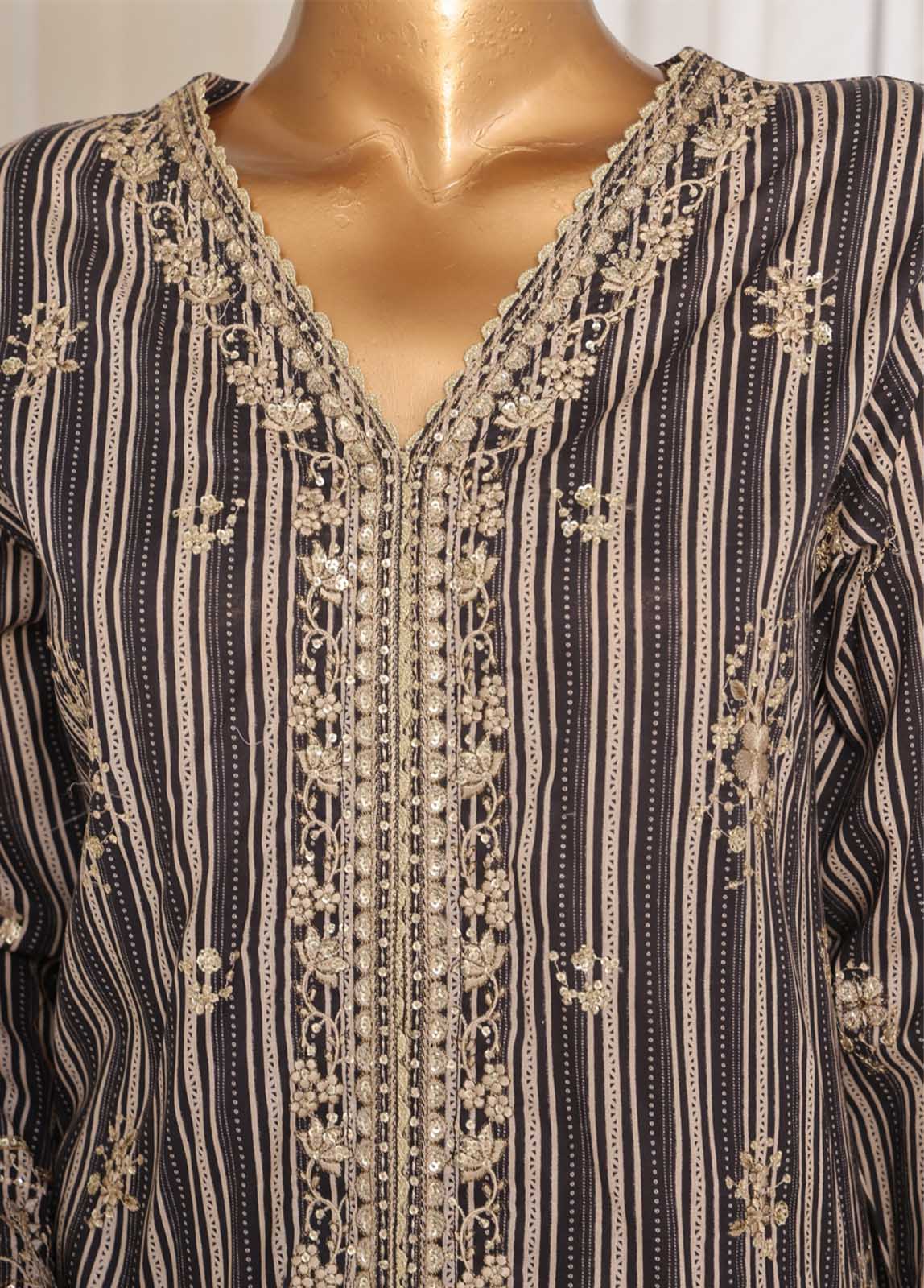 Bin Saeed Fabric - SM-EKS-06 B-S- 3 Piece Printed Embroidered Stitched Suit