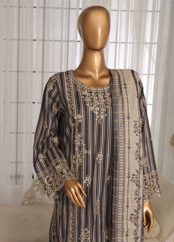 SM-EKS-07 A-S- 3 Piece Printed Embroidered Stitched Suit