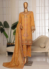 SM-EKS-10 O- 3 Piece Printed Embroidered Stitched Suit