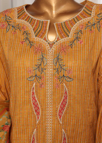 Bin Saeed Fabric - SM-EKS-10 O- 3 Piece Printed Embroidered Stitched Suit