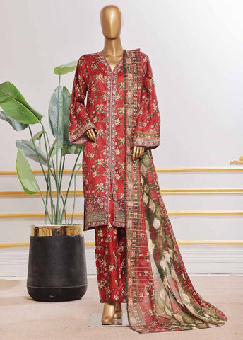 Bin Saeed Fabric - SM-EMB-0131V2- 3 Piece Embroidered Stitched Suit