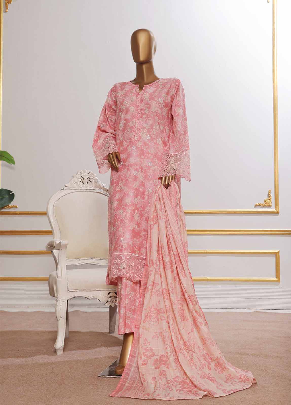Bin Saeed Fabric - SM-EMB-0133V2- 3 Piece Embroidered Stitched Suit