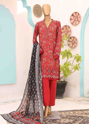 Bin Saeed Fabric - SM-EMB-0170-3 Piece Cutwork Kari Stitched Suit