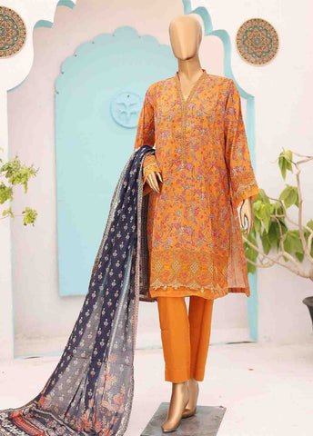 Bin Saeed Fabric - SM-EMB-0171-3 Piece Cutwork Kari Stitched Suit