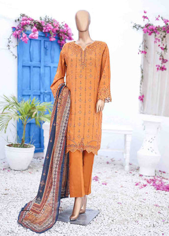 Bin Saeed Fabric - SM-EMB-0180-3 Piece Cutwork Kari Stitched Suit
