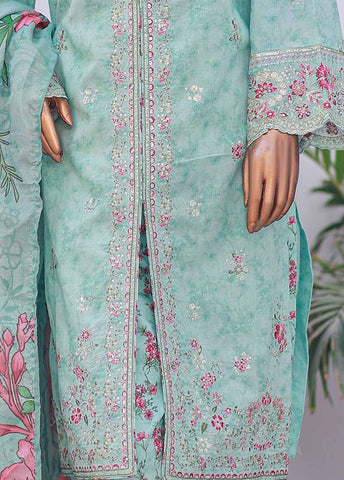 Bin Saeed Fabric - SM-EMB-021 O- 3 Piece Printed Embroidered Stitched Suit