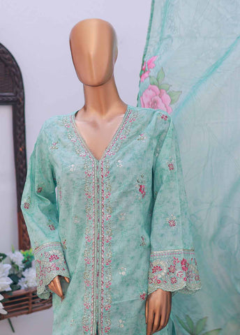 Bin Saeed Fabric - SM-EMB-021 O- 3 Piece Printed Embroidered Stitched Suit