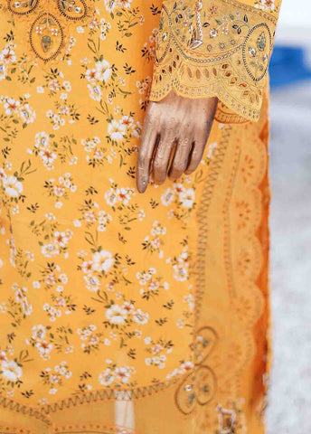 Bin Saeed Fabric - SM-EMB-0221-3 Piece Cutwork Kari Stitched Suit