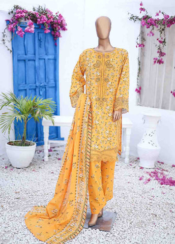 Bin Saeed Fabric - SM-EMB-0221-3 Piece Cutwork Kari Stitched Suit