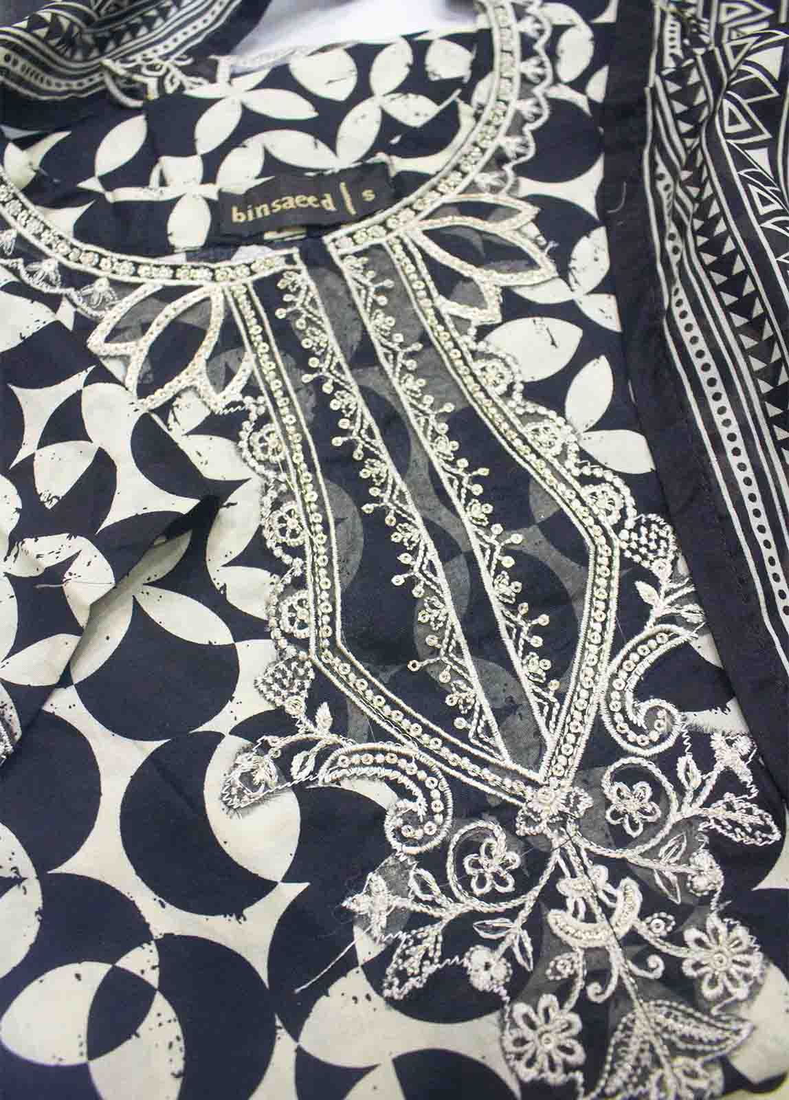 Bin Saeed Fabric - SM-EMB-0224- 3 Piece Embroidered Stitched Suit