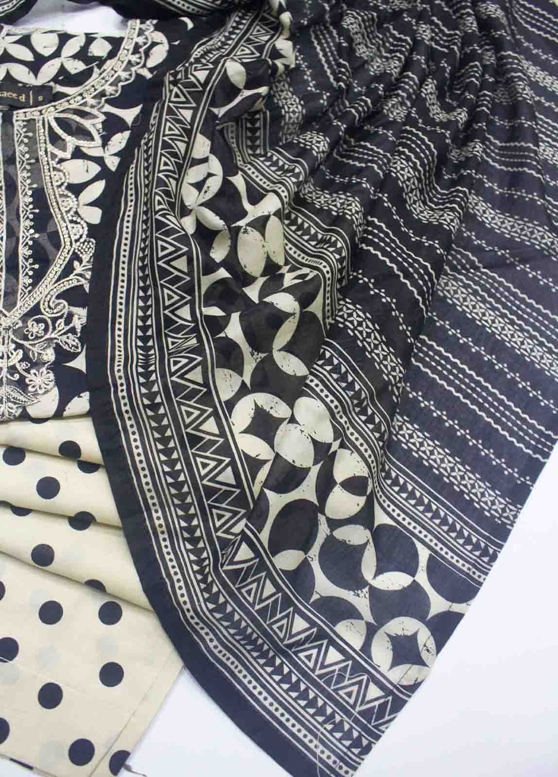 Bin Saeed Fabric - SM-EMB-0224- 3 Piece Embroidered Stitched Suit