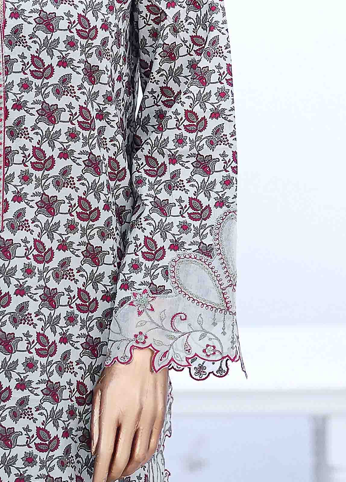 Bin Saeed Fabric - SM-EMB-0225-3 Piece Cutwork Kari Stitched Suit