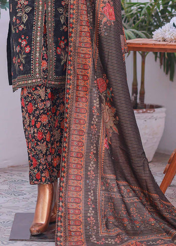 SM-EMB-023- 3 Piece Printed Embroidered Stitched Suit