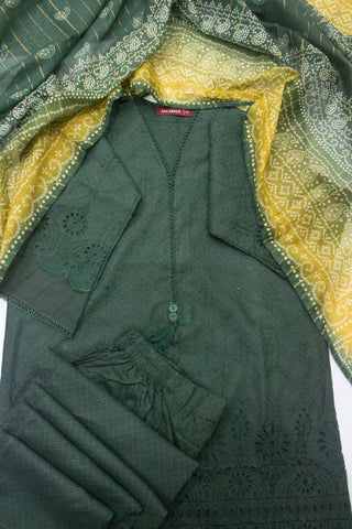 Bin Saeed Fabric - SM-EMB-0395 B- 3 Piece Embroidered Stitched Suit