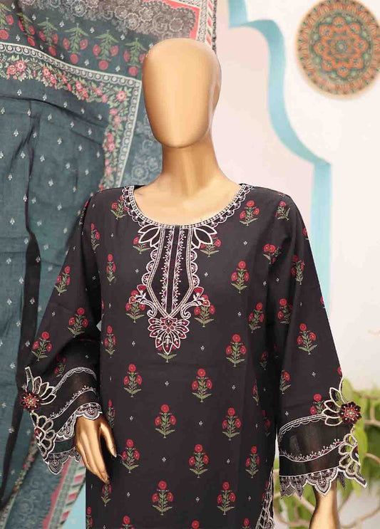 Bin Saeed Fabric - SM-EMB-0410-3 Piece Cutwork Kari Stitched Suit