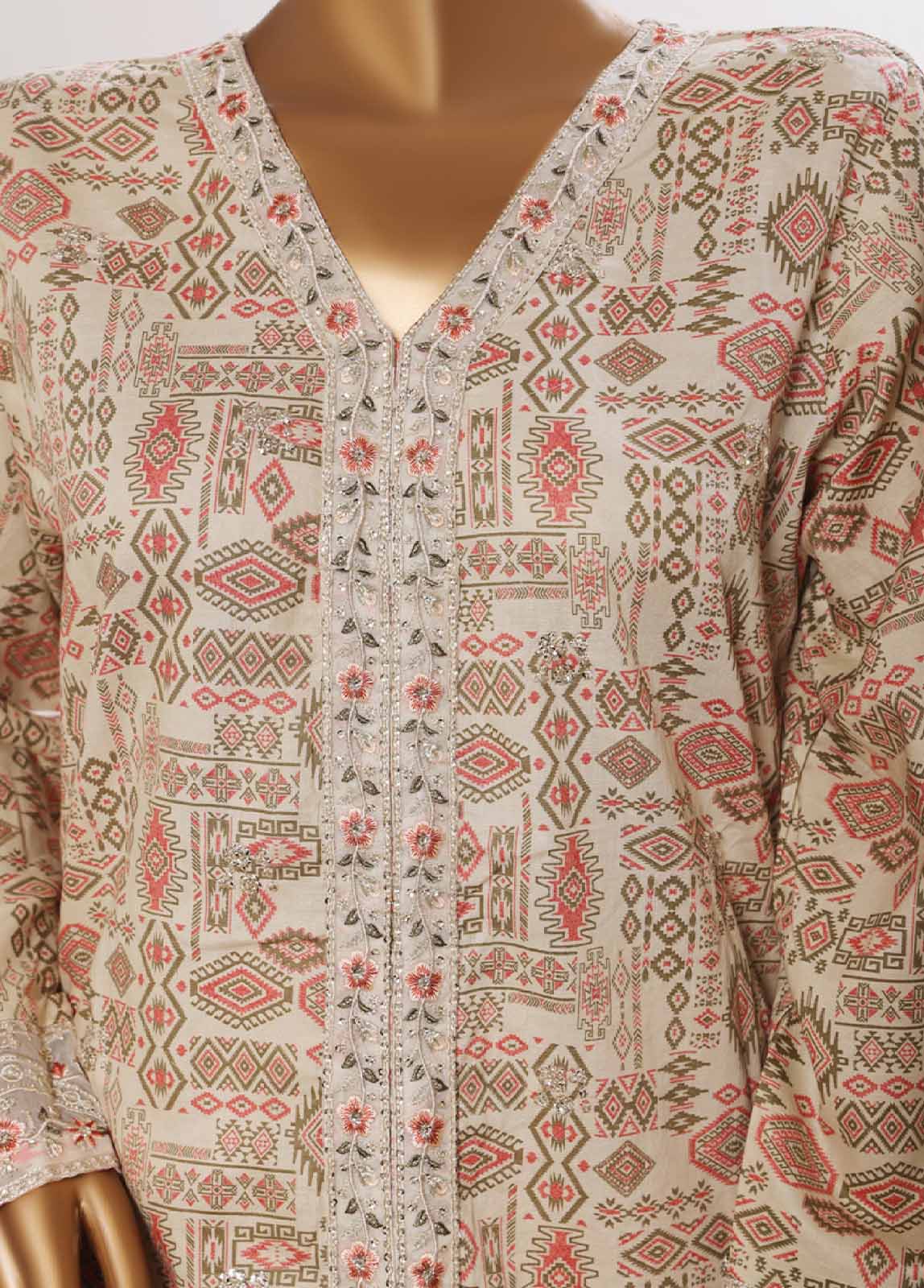 SM-EMB-042V2- 3 Piece Embroidered Stitched Suit