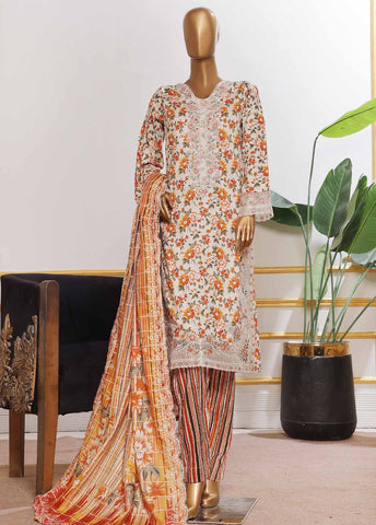 Bin Saeed Fabric - SM-EMB-058V2- 3 Piece Embroidered Stitched Suit