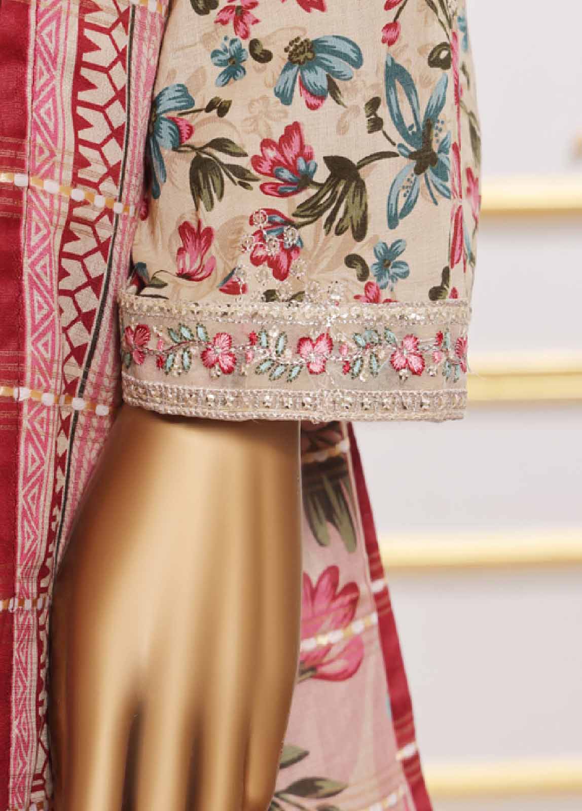 Bin Saeed Fabric - SM-EMB-075V2- 3 Piece Embroidered Stitched Suit