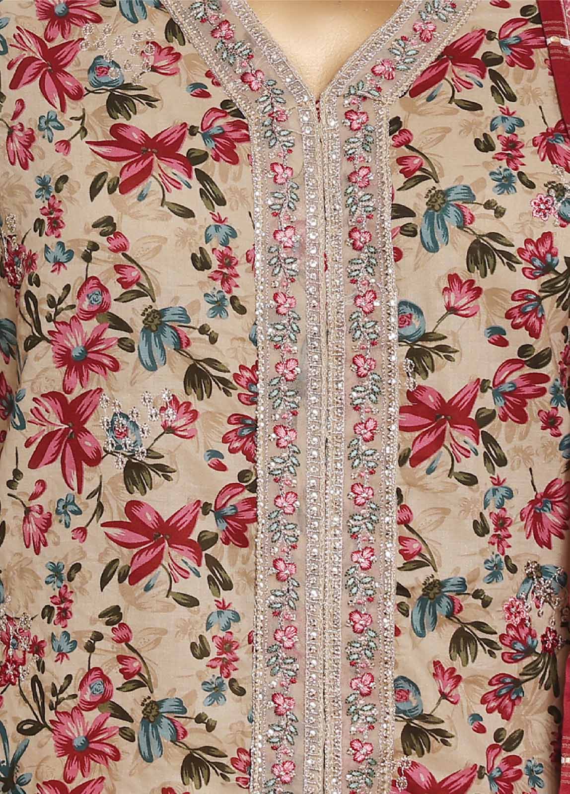 Bin Saeed Fabric - SM-EMB-075V2- 3 Piece Embroidered Stitched Suit