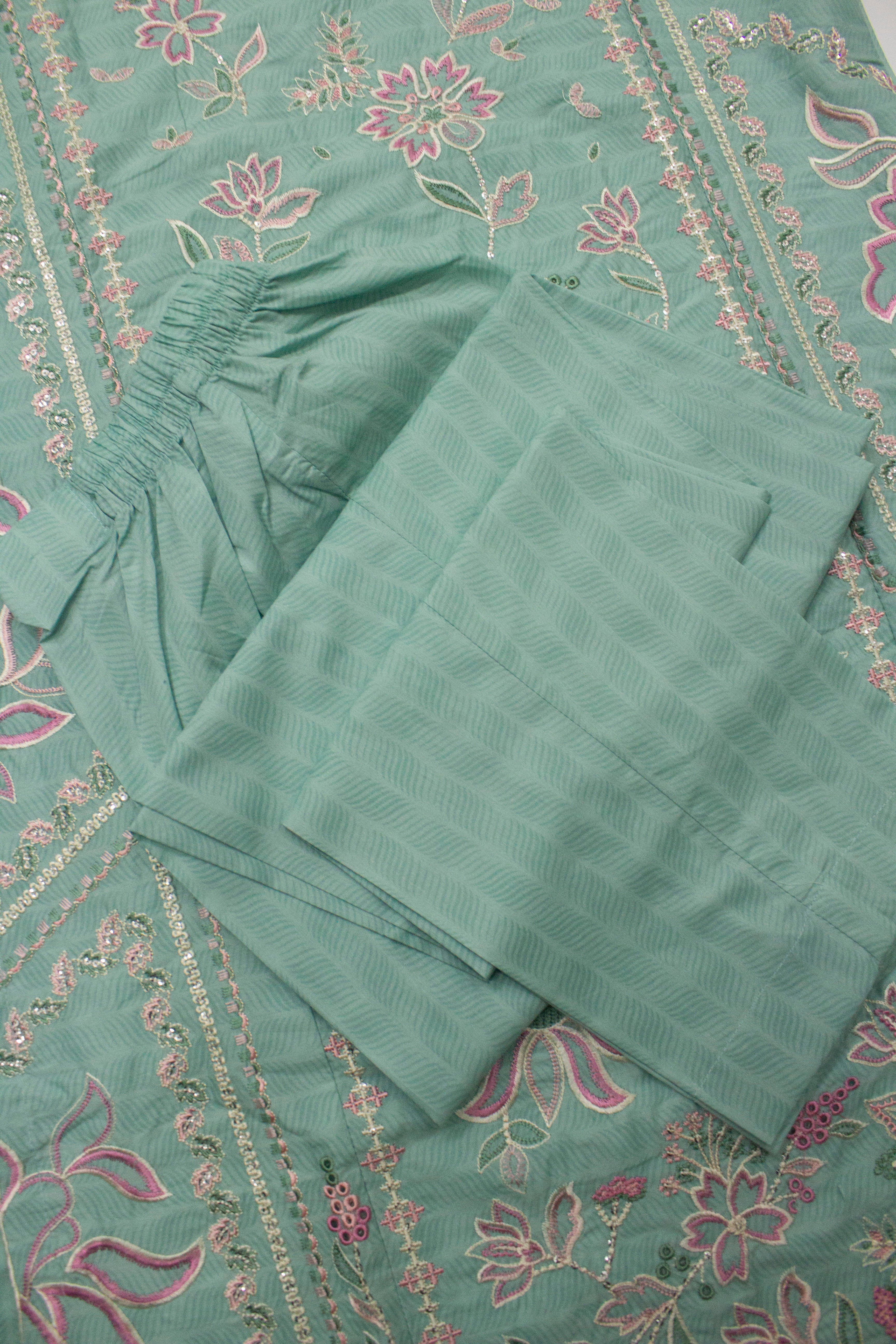 Bin Saeed Fabric - SM-EMB-075 B- 3 Piece Embroidered Stitched Suit