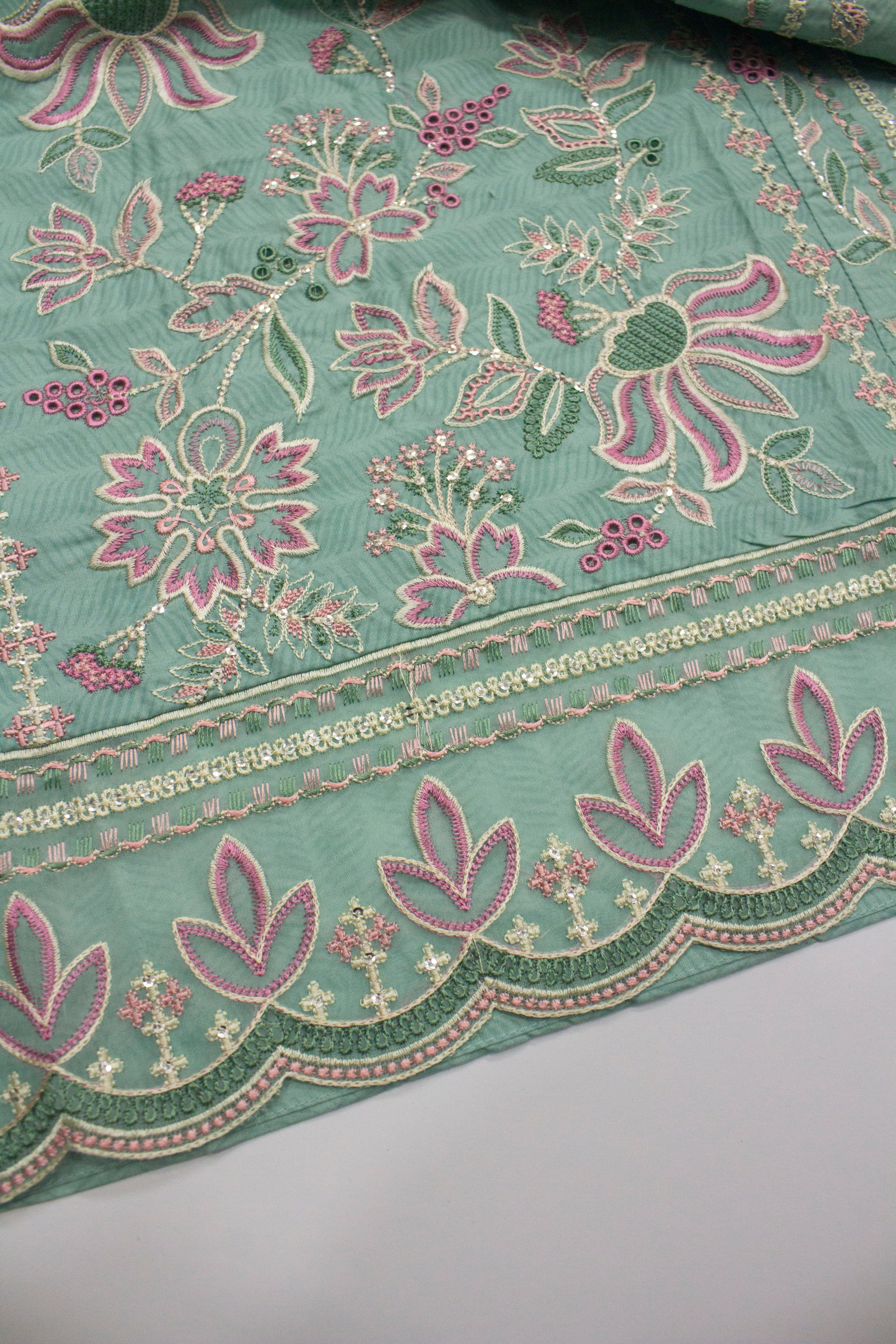 Bin Saeed Fabric - SM-EMB-075 B- 3 Piece Embroidered Stitched Suit