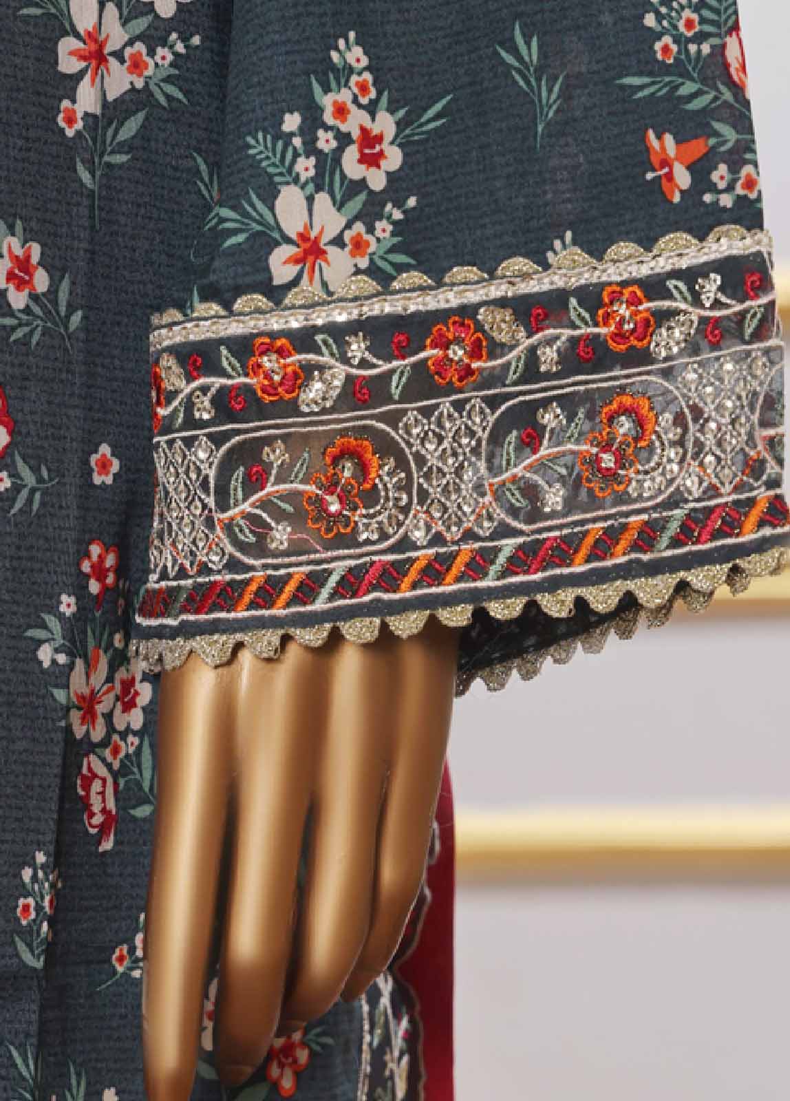 SM-EMB-080V2- 3 Piece Embroidered Stitched Suit