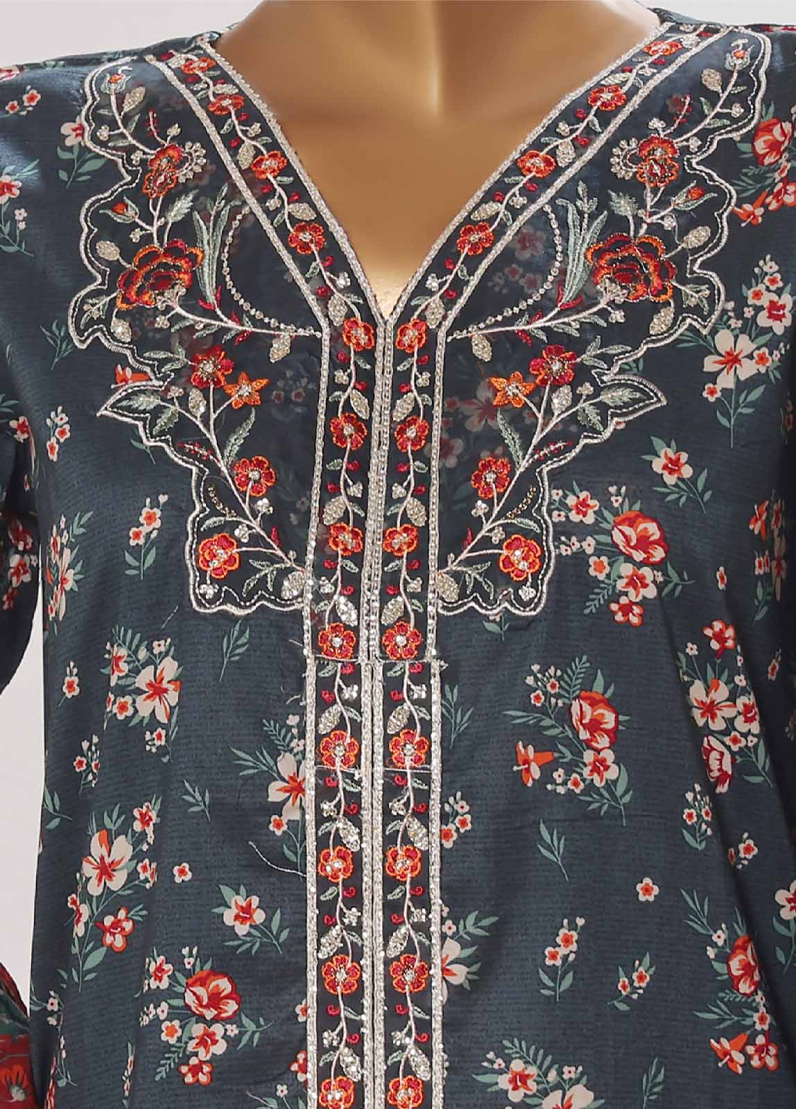 SM-EMB-080V2- 3 Piece Embroidered Stitched Suit