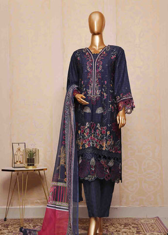 Bin Saeed Fabric - SM-FE-080 A- 3 Piece Embroidered Stitched Suit