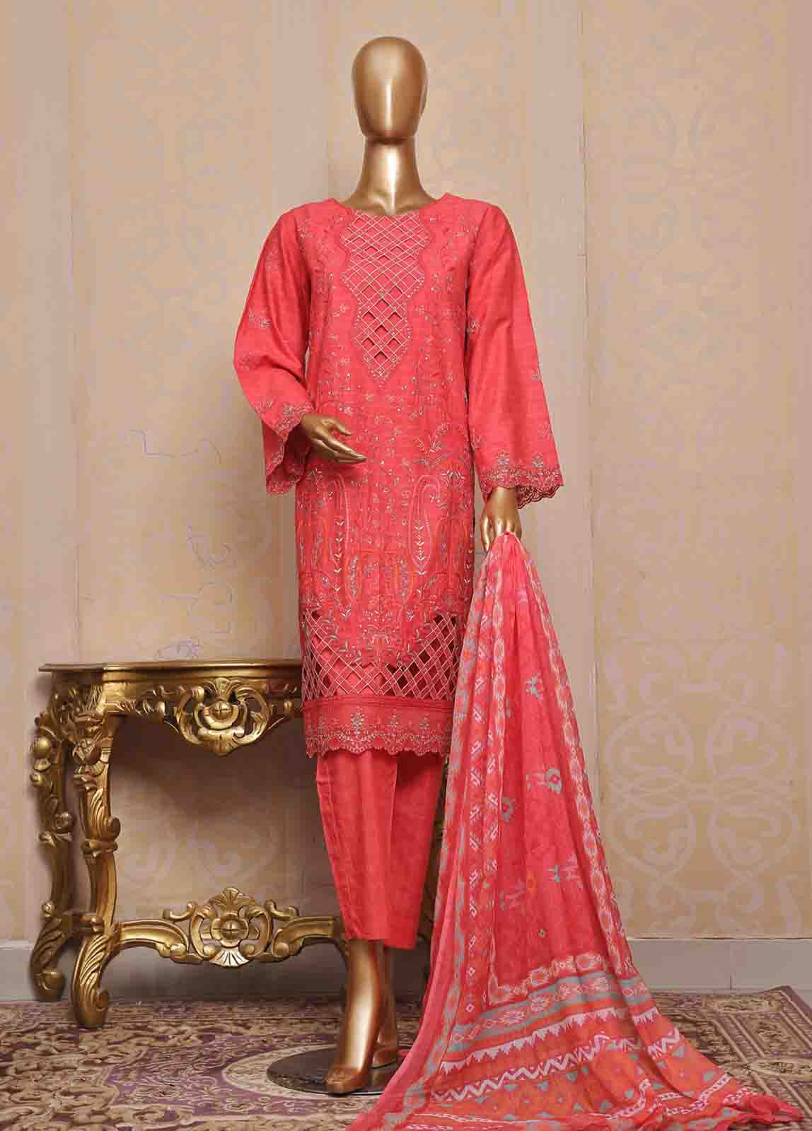 Bin Saeed Fabric - SM-FE-082 A- 3 Piece Embroidered Stitched Suit