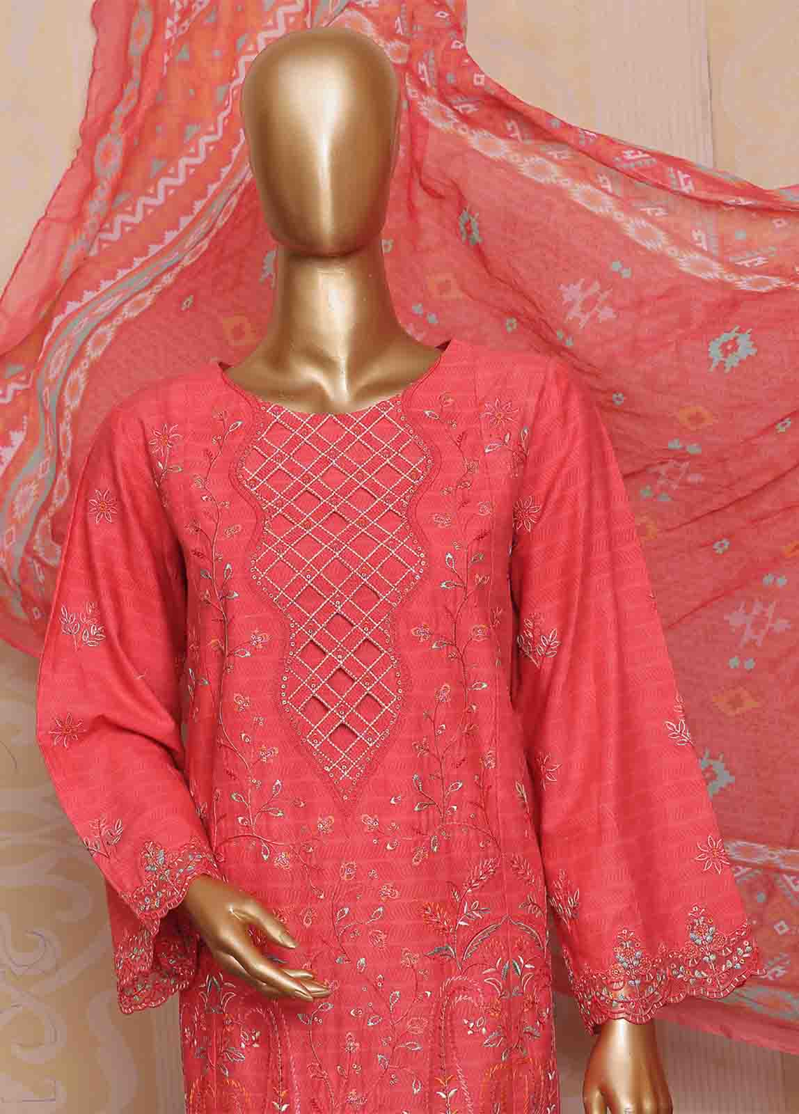 Bin Saeed Fabric - SM-FE-082 A- 3 Piece Embroidered Stitched Suit