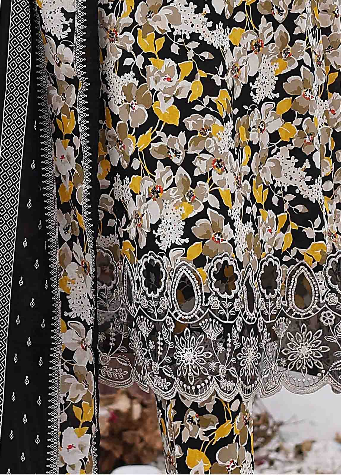 Bin Saeed Fabric - SM-FR-0212- 3 Piece Embroidered Stitched Suit