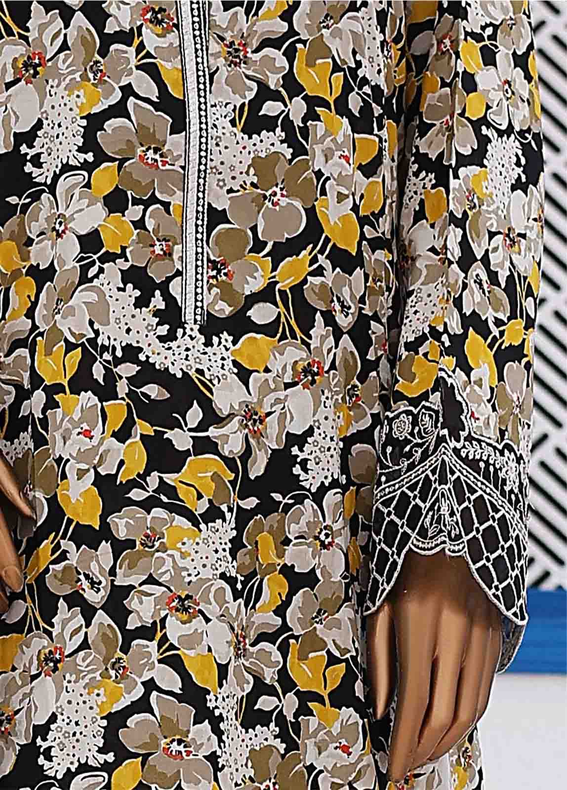 Bin Saeed Fabric - SM-FR-0212- 3 Piece Embroidered Stitched Suit