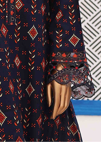 Bin Saeed Fabric - SM-FR-0215- 3 Piece Frock Style Stitched Suit