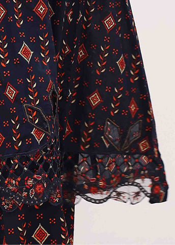 Bin Saeed Fabric - SM-FR-0215- 3 Piece Frock Style Stitched Suit