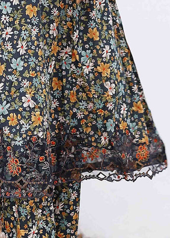 Bin Saeed Fabric - SM-FR-0218- 3 Piece Frock Style Stitched Suit