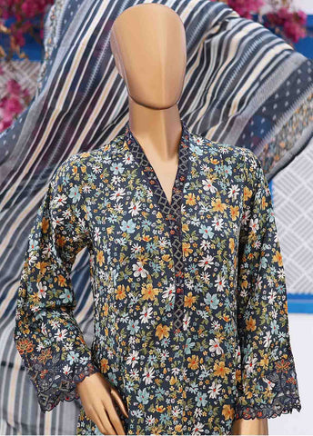 Bin Saeed Fabric - SM-FR-0218- 3 Piece Frock Style Stitched Suit