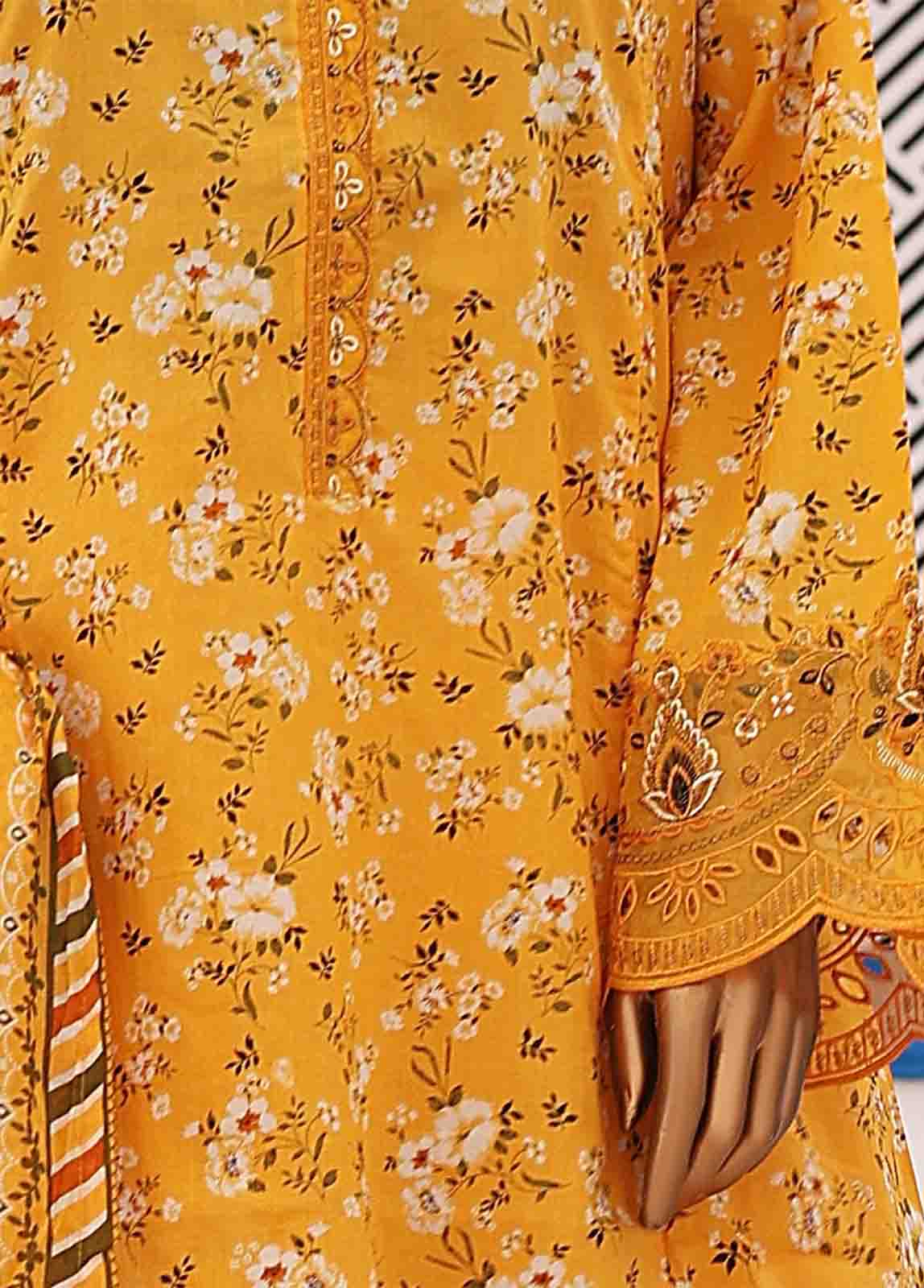 Bin Saeed Fabric - SM-FR-0221- 3 Piece Frock Style Stitched Suit