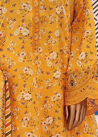 Bin Saeed Fabric - SM-FR-0221- 3 Piece Frock Style Stitched Suit