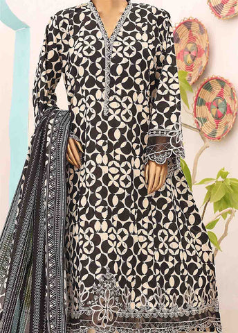 Bin Saeed Fabric - SM-FR-0224- 3 Piece Frock Style Stitched Suit