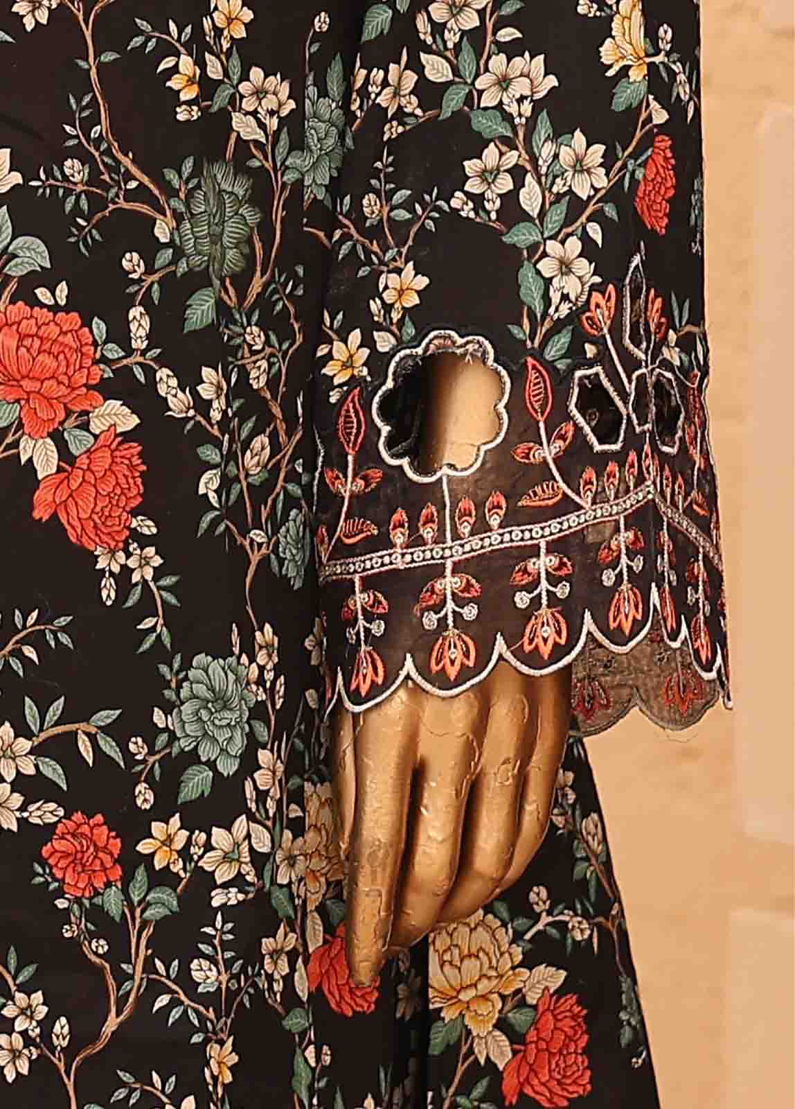 Bin Saeed Fabric - SM-FR-0226- 3 Piece Frock Style Stitched Suit