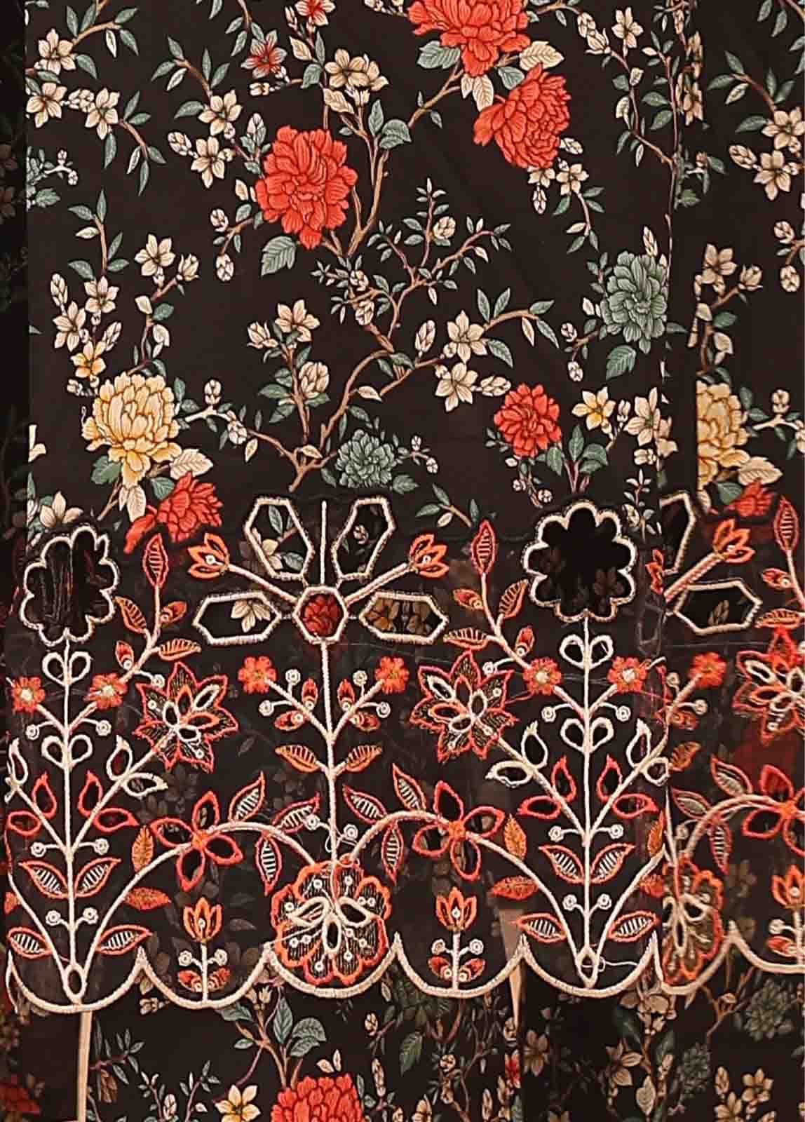 Bin Saeed Fabric - SM-FR-0226- 3 Piece Frock Style Stitched Suit