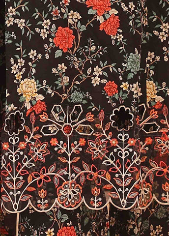 Bin Saeed Fabric - SM-FR-0226- 3 Piece Frock Style Stitched Suit